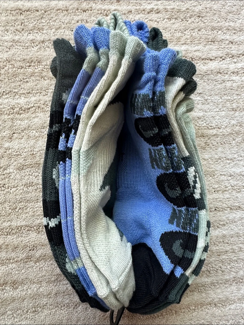 NWT 6 Pack of Nike Everyday Lightweight Training No-Show Socks Drifit Green Blu